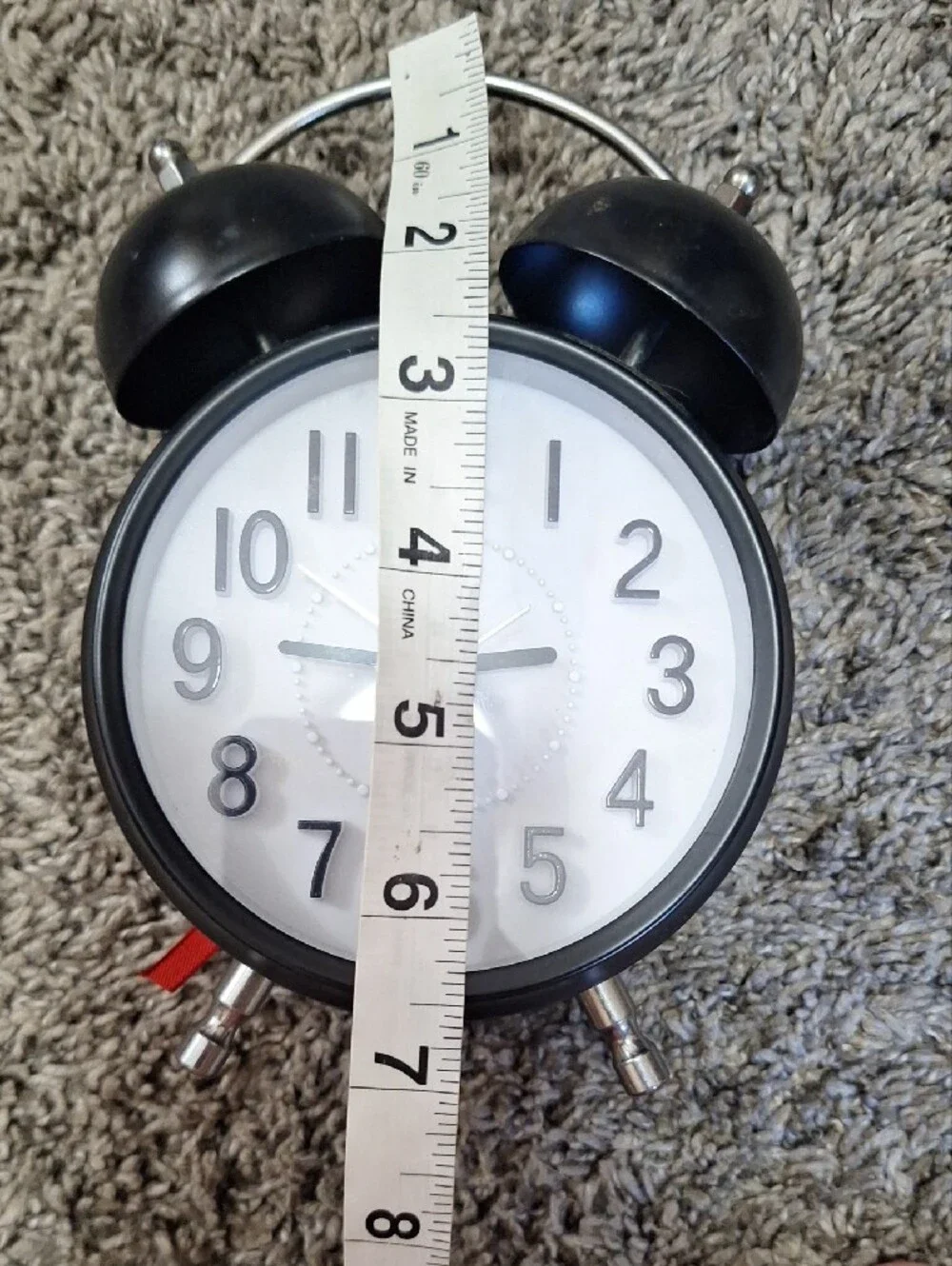 Crosley Black and White Twin Bell Alarm Clock - Table Top